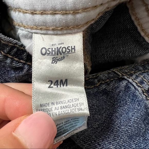 OshKosh B’gosh Denim Overalls 24 Months Spell Out Logo - Picture 5 of 7